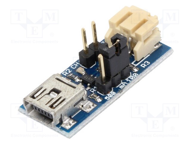 Module: Li-Po/Li-Ion charger; 5VDC; USB B mini