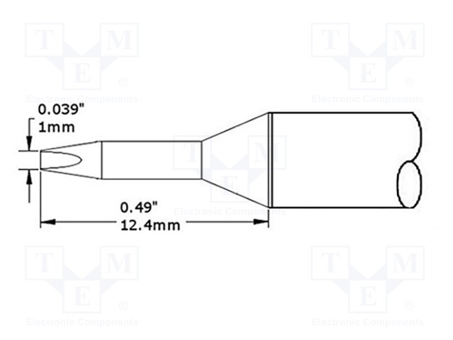Tip; chisel; 1mm; 357°C; for soldering station