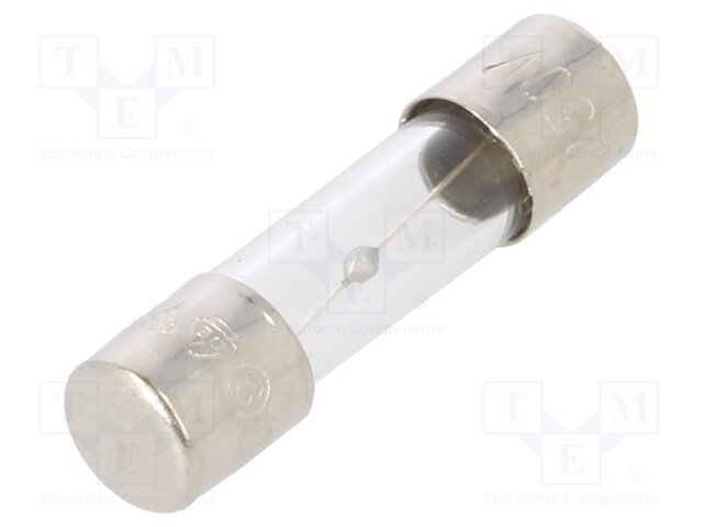 Fuse: fuse; 5A; 250VAC; glass; 20x5.2mm; brass; bulk; nickel plated
