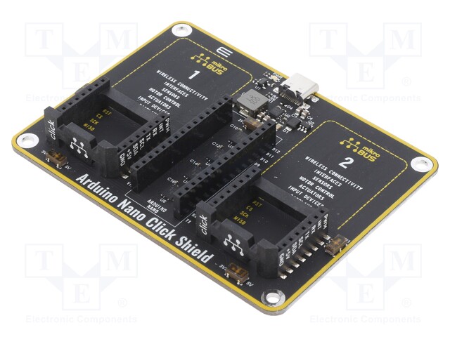 Expansion board; Arduino socket,mikroBUS socket x2; 3.3/5VDC