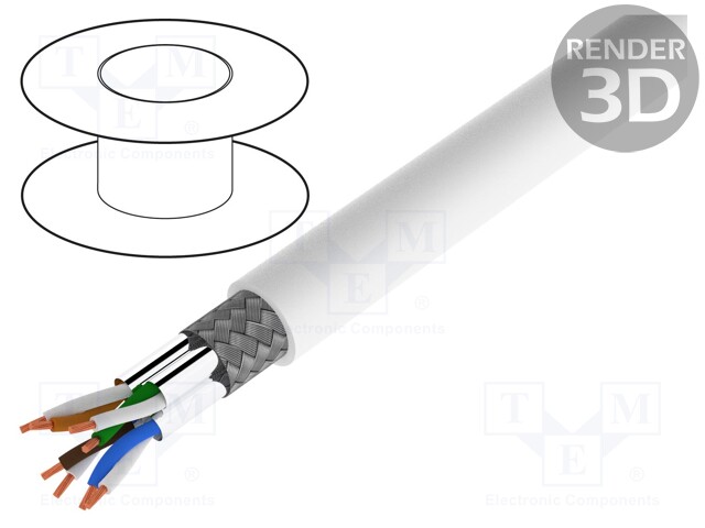 Wire; S/FTP; industrial Ethernet; 7; stranded; Cu; LSZH; white; 100m
