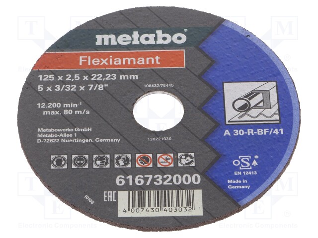 Cutting wheel; Ø: 125mm; Øhole: 22.2mm; Disc thick: 2.5mm
