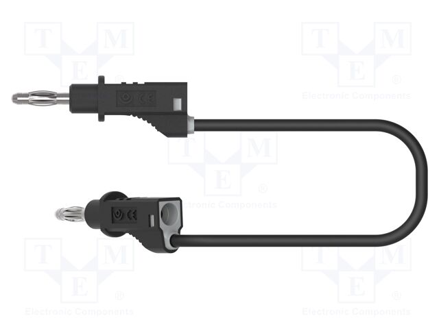 Test lead; 60VDC; 30VAC; 12A; banana plug 4mm,both sides; black