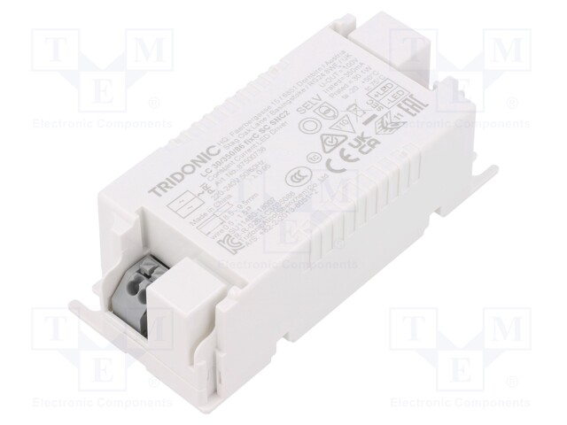 Power supply: switched-mode; LED; 30W; 43÷86VDC; 350mA; 198÷264VAC