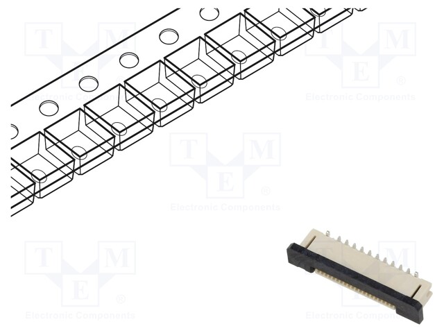 Connector: FFC (FPC); vertical; PIN: 20; ZIF; SMT; 30V; 0.5A; tinned