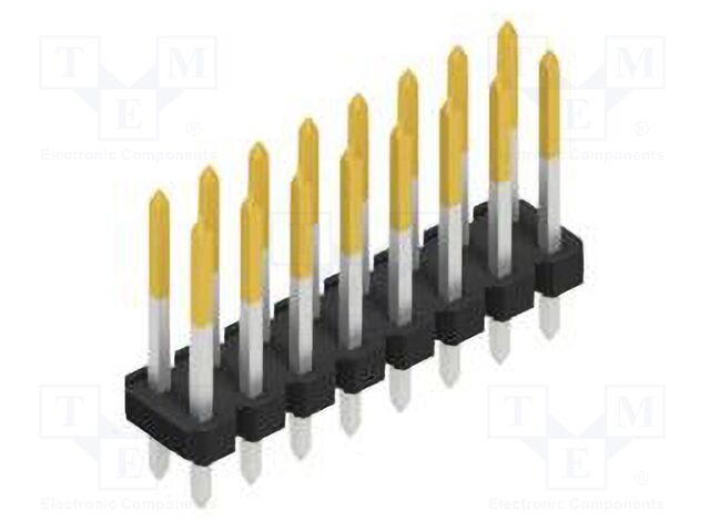 Connector: pin strips; pin header; male; PIN: 16; 2.54mm; THT; 2x8