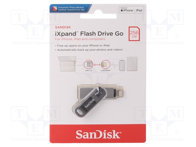 Pendrive; USB 3.0; 256GB; Apple Lightning plug,USB A; iXpand