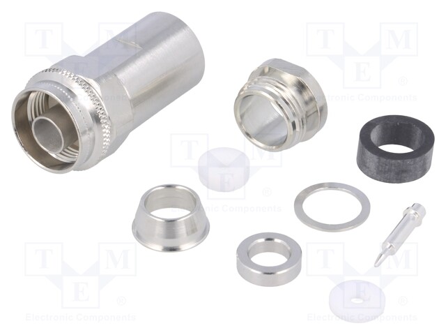 Plug; N; male; straight; 50Ω; RG213,RG214,RG393; soldering,clamp