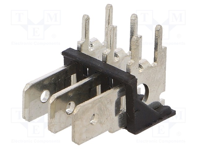 Terminal: spade terminal strip; 6.4mm; 0.8mm; THT; steel; tinned