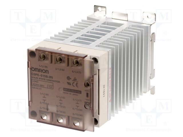Relay: solid state; Ucntrl: 12÷24VDC; 15A; 200÷480VAC; G3PE