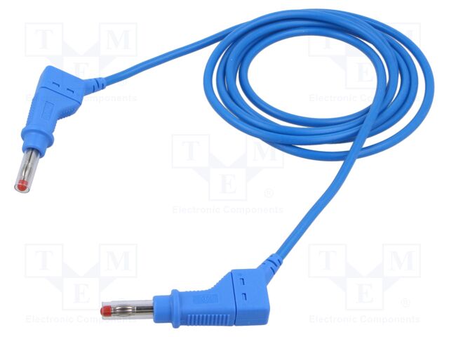 Test lead; 19A; banana plug 4mm,both sides; Len: 1.5m; blue