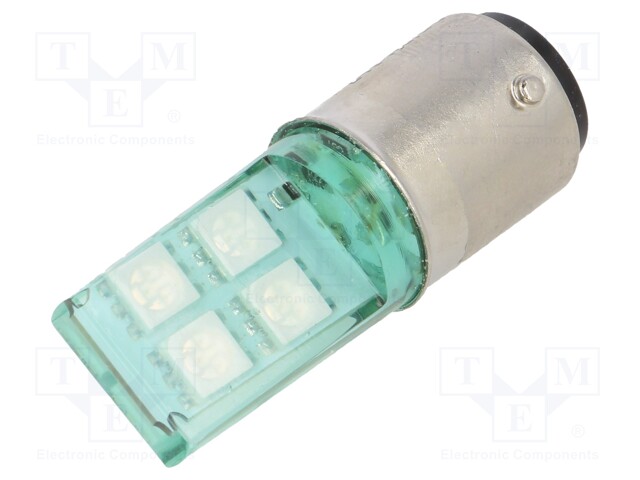 LED lamp; green; BA15D; 24VDC; 24VAC