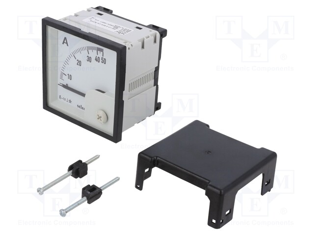 Ammeter; analogue; on panel; I AC: 0÷50A; Class: 1,5; 50÷60Hz; 160g