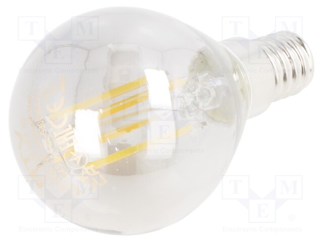 LED lamp; grey; E14; 230VAC; 4W; 360°; 2700K