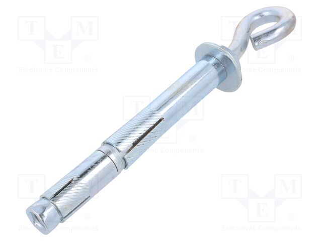 Hook; ring,with a anchor; steel; zinc; Thread len: 132mm