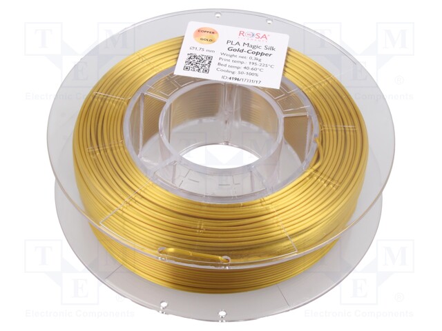 Filament: PLA Magic Silk; 1.75mm; gold copper; 195÷225°C; 300g