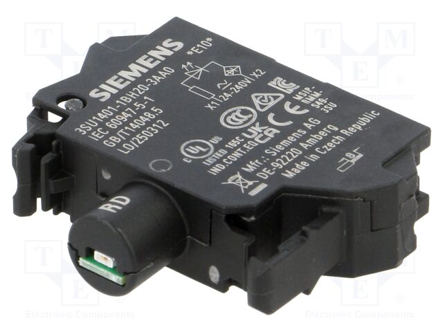 Illuminating unit; 22mm; 3SU1.5; -25÷70°C; Illumin: LED; front