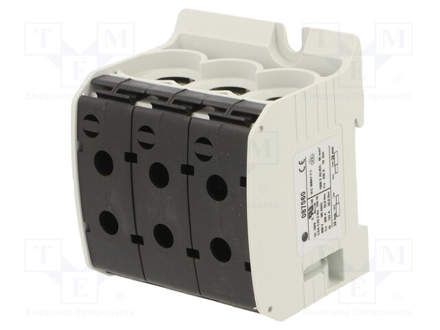 Splice terminal: rail; STB; 95mm2; ways: 1; terminals: 6; black; TS35