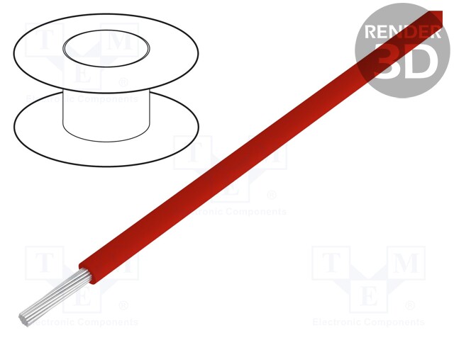 Wire; ÖLFLEX® HEAT 180 FZLSi; stranded; Cu; 1x1mm2; silicone; red