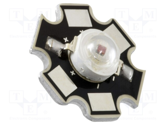 Power LED; STAR; red; 120°; 800mA; 620-630nm; Pmax: 3W; SMD; 2.2÷2.8V