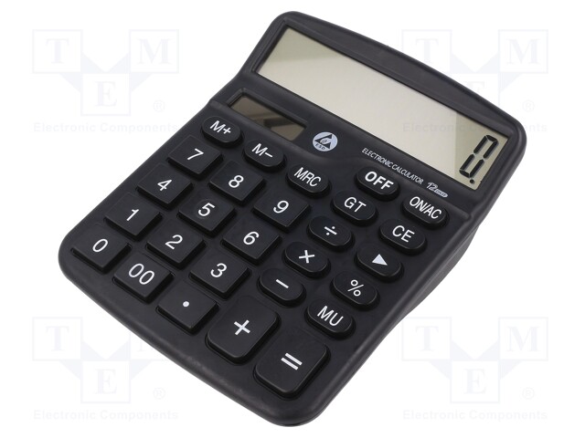 Calculator; ESD; EN 61340-5-1; ABS; black; <0.1MΩ; 130g