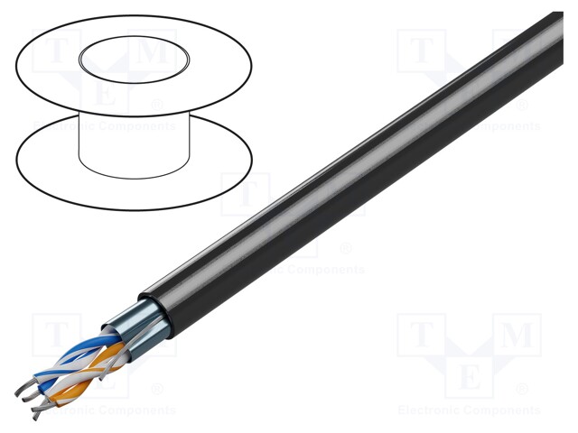 Wire; RS232,RS422; 2x2x24AWG; stranded; Cu; PVC; chrome; 305m; 30V
