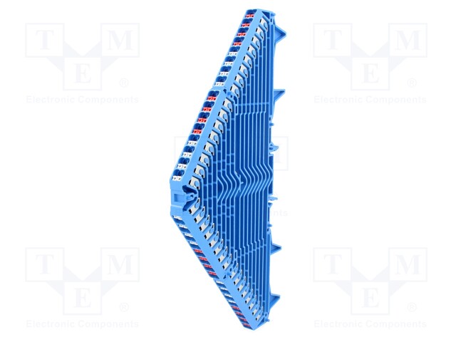 Splice terminal: rail; 1.5mm2; ways: 16; terminals: 64; blue; 250VAC