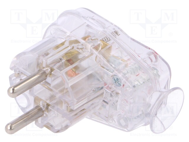 Connector: AC supply; plug; Layout: 2P+PE; natural (transparent)