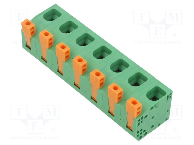 PCB terminal block; 15mm; ways: 7; angled 90°; terminal; on PCBs