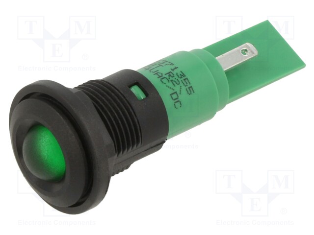 Indicator: LED; green; 24VDC; 24VAC; Ø16mm