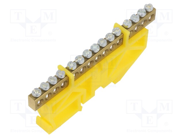 Connector: terminal block; ways: 1; terminals: 15; yellow