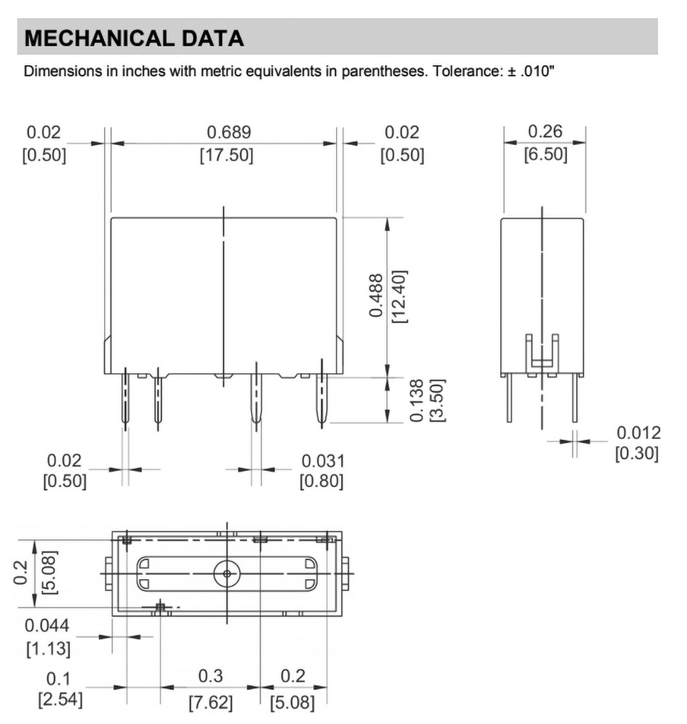 Relay: electromagnetic; SPST-NO; Ucoil: 12VDC; 5A/250VAC; 5A/30VDC