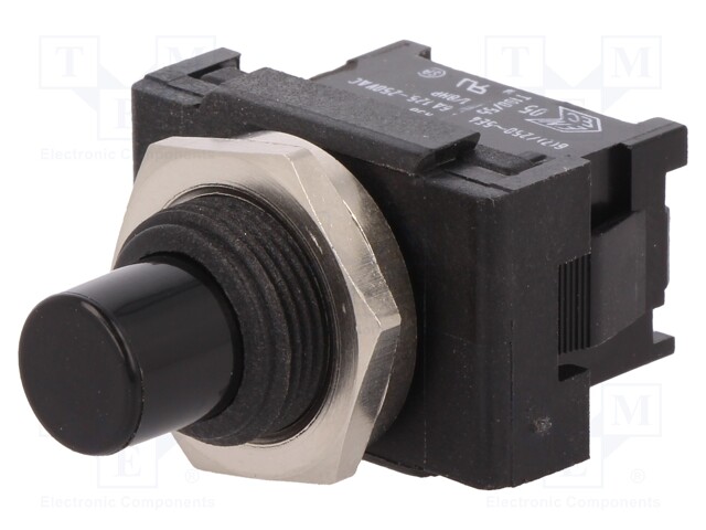 Switch: push-button; Pos: 2; SPST-NO; 6A/250VAC; black; none; IP40