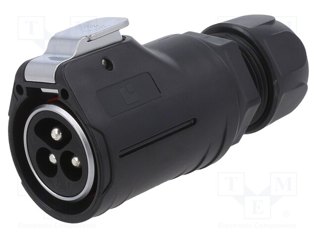 Connector: circular; plug; size 28; 02; male; PIN: 3; with latch