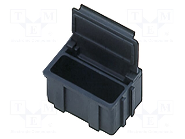 Bin; ESD; 37x12x15mm; Features: conductive; black; 10g