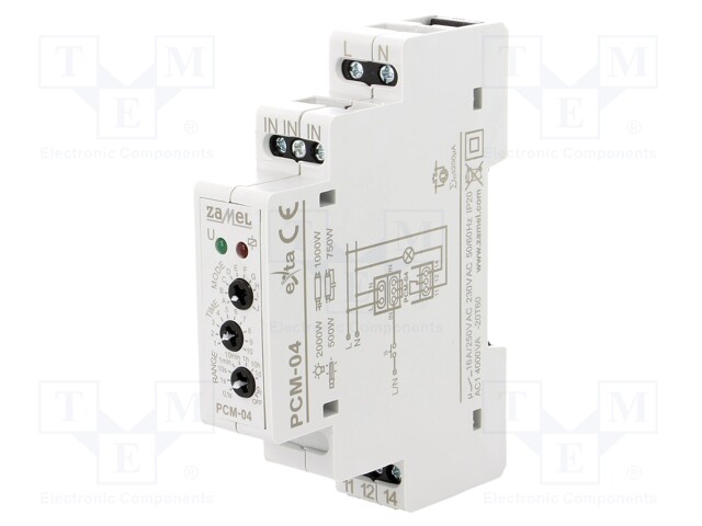 Timer; 0,1s÷10days; SPDT; 250VAC/16A; 230VAC; DIN; -20÷60°C; PIN: 8