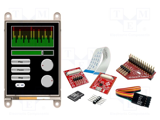 Dev.kit: with display; TFT; 3.2"; 240x320; Display: graphical; 14kB