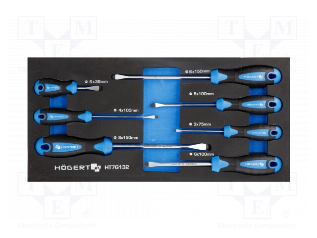 Kit: screwdrivers; in a foam tray; 7pcs.