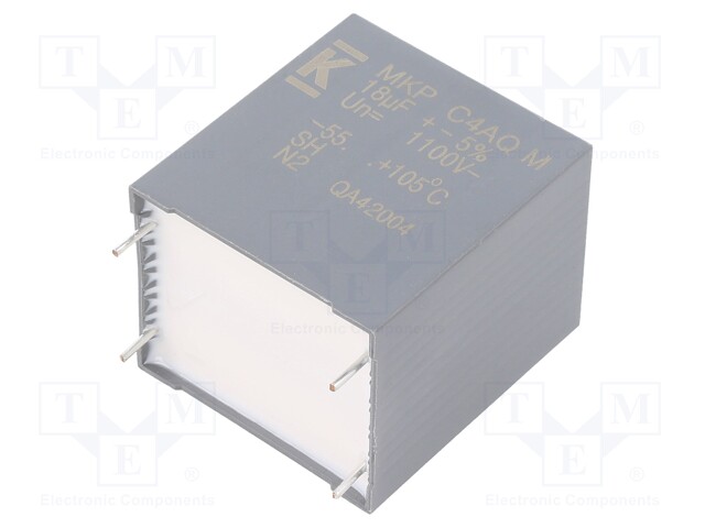 Capacitor: polypropylene; DC-Link; 18uF; ESR: 3.9mΩ; THT; ±5%; 22.1A