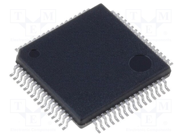 Microcontroller; SRAM: 10240B; Flash: 48kB; LQFP64; Comparators: 1
