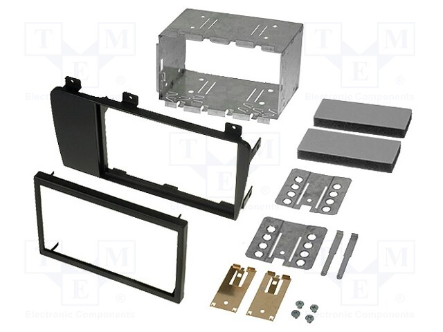 Radio mounting frame; Volvo; 2 DIN; black