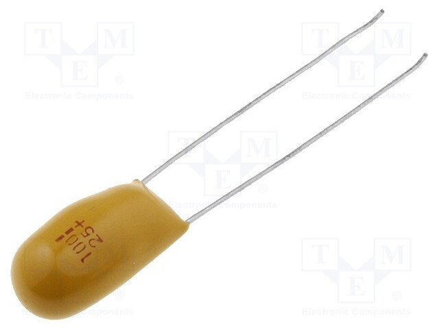 Capacitor: tantalum; 100uF; 25VDC; THT; 5mm