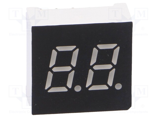 Display: LED; 7-segment; 7.62mm; 0.3"; No.char: 2; blue; 60mcd; anode