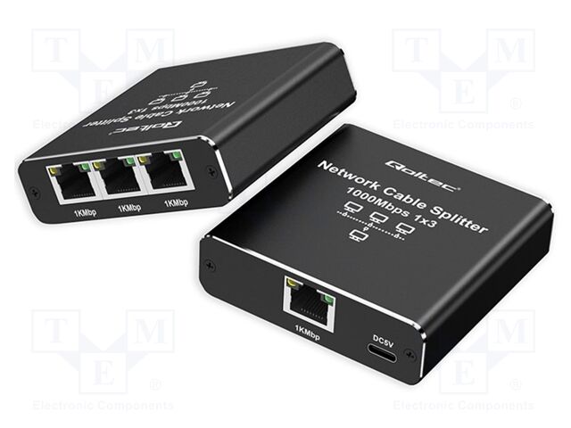 Switch Ethernet; RJ45 socket x4,USB C socket; black; 100m