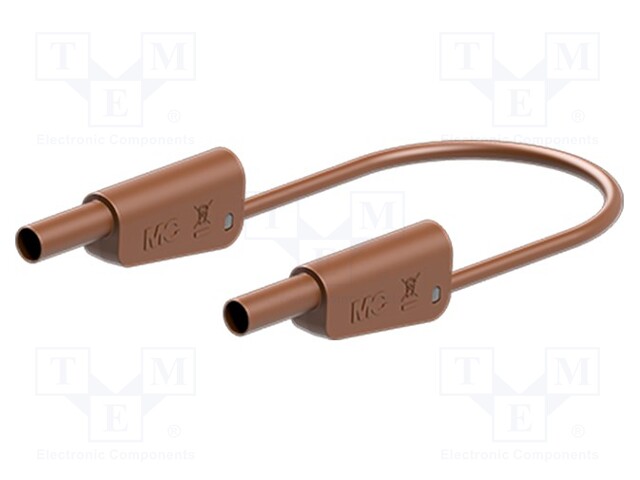 Test lead; 19A; banana plug 4mm,both sides; Urated: 1000V; brown