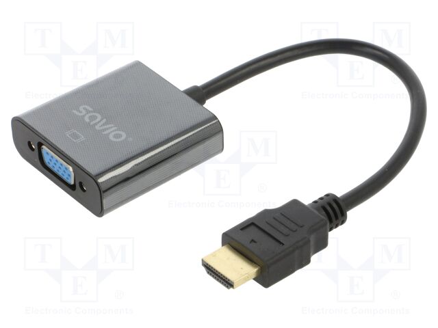 Adapter; D-Sub 15pin HD socket,HDMI plug; black; black