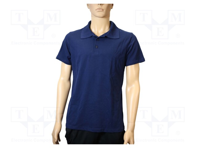 Polo shirt; ESD; L; IEC 61340; cotton,polyester,carbon fiber