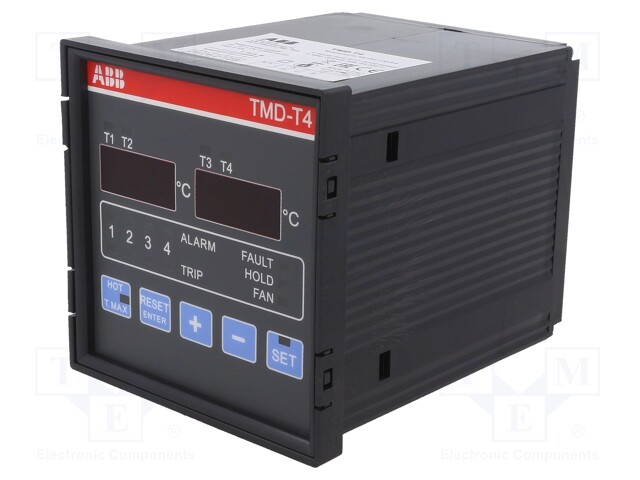 Meter; on panel; digital; 0÷220°C; 96x96mm; Features: input x4