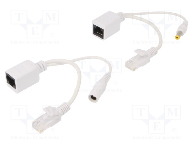 Passive PoE cable kit; PoE (PoE); white; Cablexpert