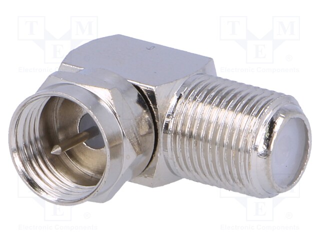 Coupler; F socket,F plug; angled 90°